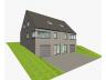 Twee comfortabele en energiezuinige driegevelwoningen met ondergrondse garage, te bouwen in Hauthem,