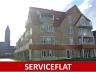 Serviceflat.Living, ingerichte open keuken, slaapkamer, terras, badkamer.mogelijkheid tot servicepak
